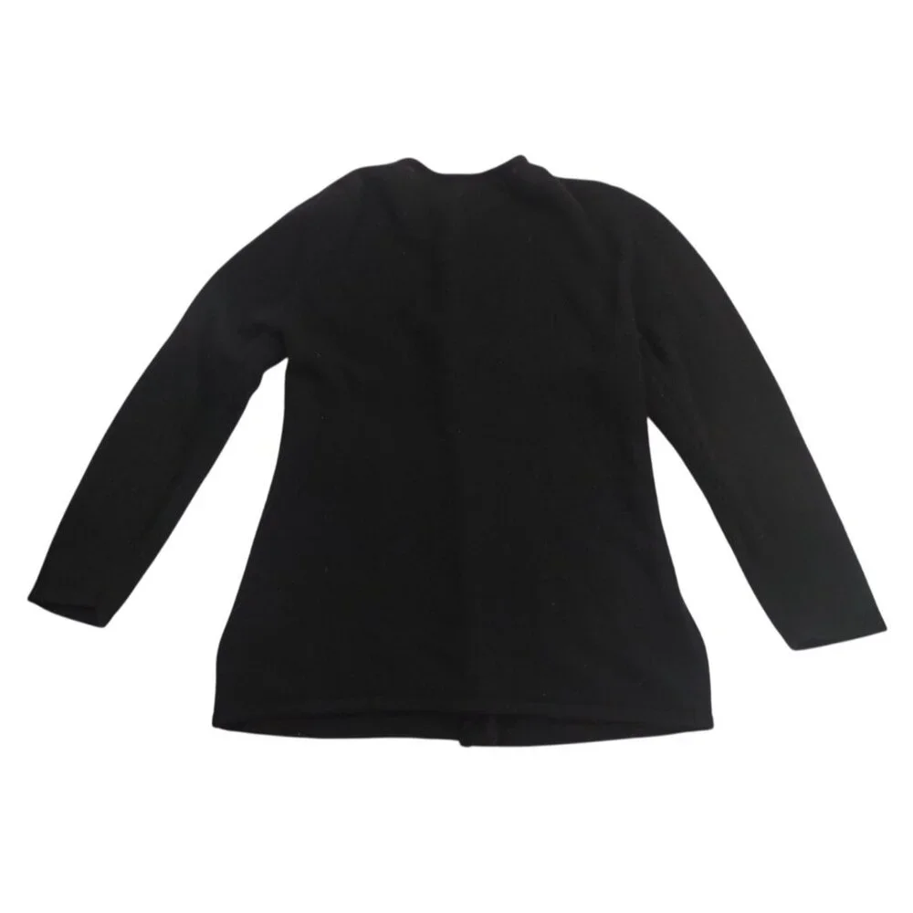 VTG Germaine Women's Beaded Embellished Black Cardigan Jacket Lambswool Angora L - Picture 3 of 5